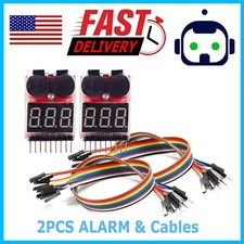 2X RC Lipo Battery Low Voltage Alarm 1S-8S Buzzer Indicator Checker Tester LED
