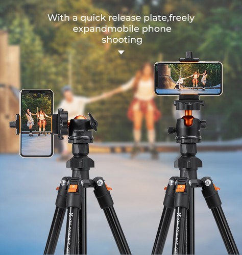 K&F Concept 64" Camera Tripod Lightweight Vlog Travel Tripod for DSLR Cameras - Picture 8 of 8