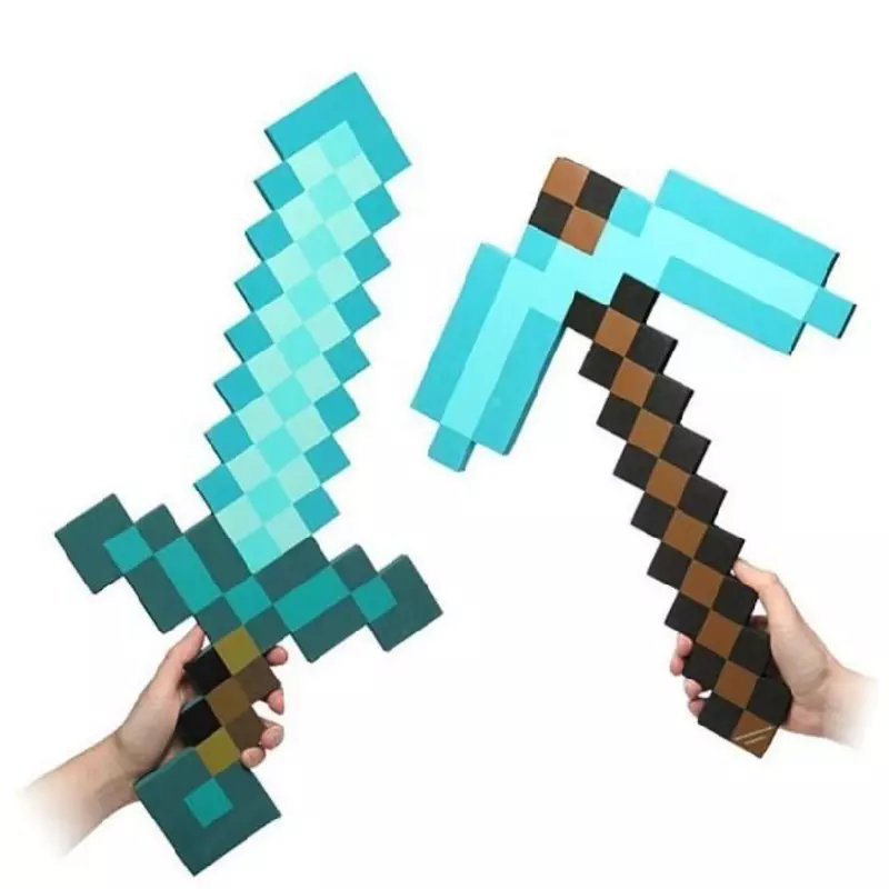 Flourishing Minecraft Blue EVA Foam Diamond Sword & Pickaxe set