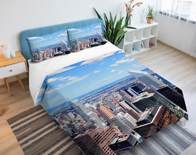 3D Stadt Gebäude C1992 Bett Kissenbezüge Decke Bettdecke Abdeckung Set Amy