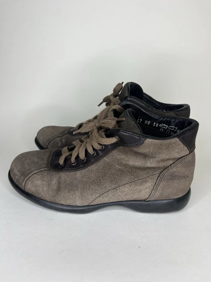 Mujer Botines Con Cordones Mujer Talla 38 EE. UU. 7 Marrón Gamuza Senderismo Caminar Italia  Foto 3 de 4