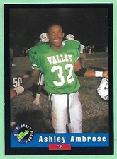 1992 Classic Football Draft Picks Ashley Ambrose #29 Miss Valley👍
