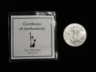 2013 Silver Eagle 1 Oz .999 Silver W/ COA New York Mint