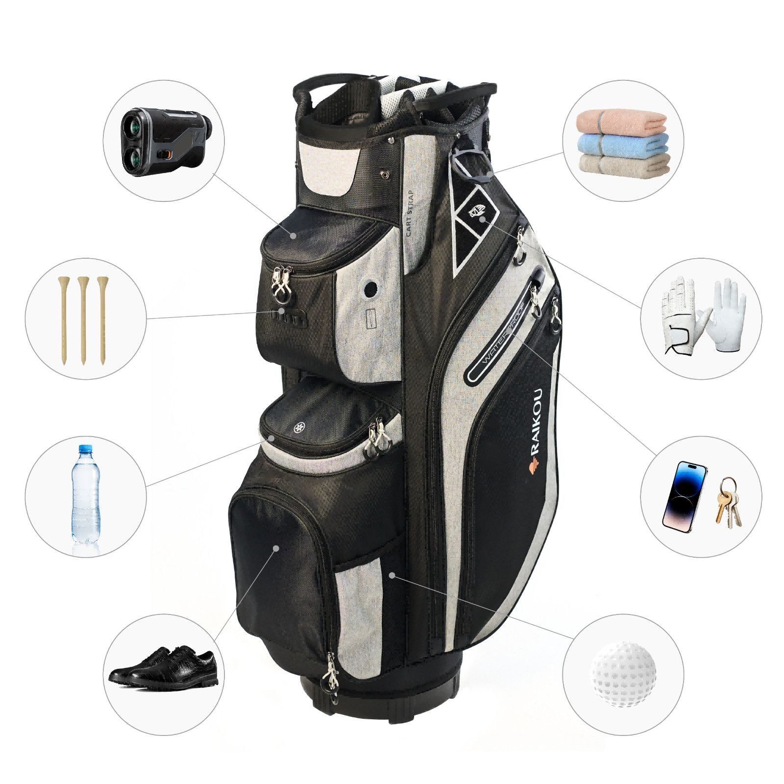 Golf Cart Wasserdichte Golftasche Kühlfach  Wertsachenfach leichte Golf Tasche