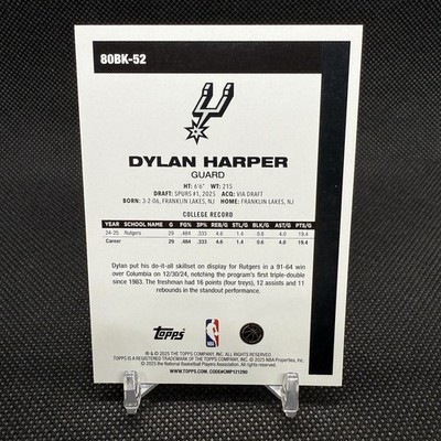 2025-26 Topps Basketball Dylan Harper #80BK-52 1980-81 RC Spurs