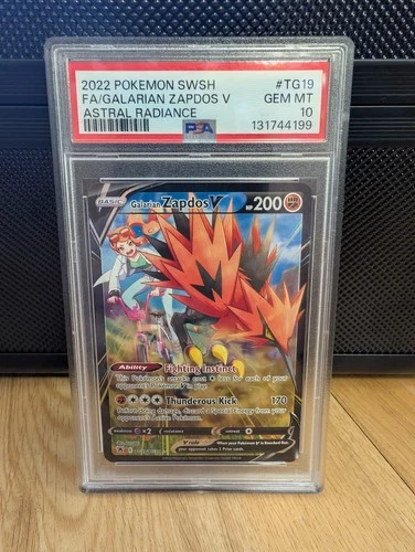 Galarian Zapdos V 2022 Pokemon SWSH Astral Radiance Full Art #TG19 PSA 10