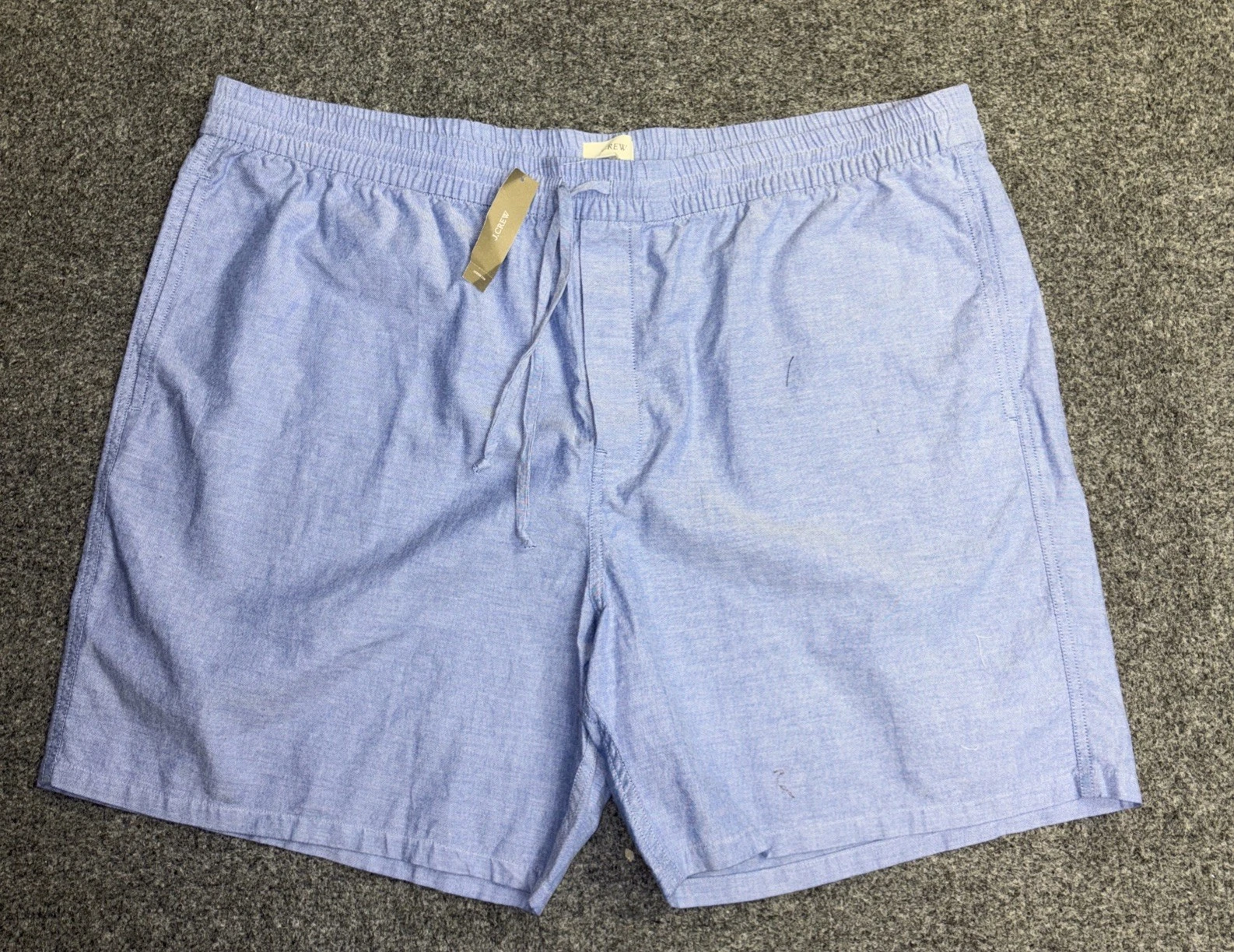 NWT J.Crew Men’s XXL Blue Cotton Lounge Shorts Pockets Relaxed Fit 7” Inseam