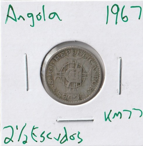 Coin Angola (Portuguese) 2 1/2 Escudos 1967 KM77