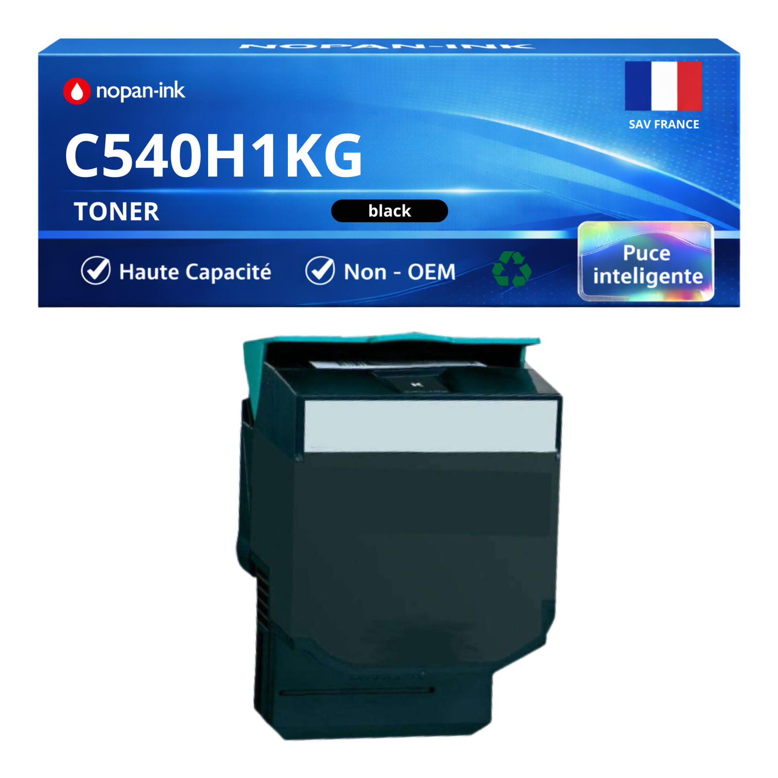 Toner noir compatible Lexmark C540H1KG sans traces pour impression laser fluide