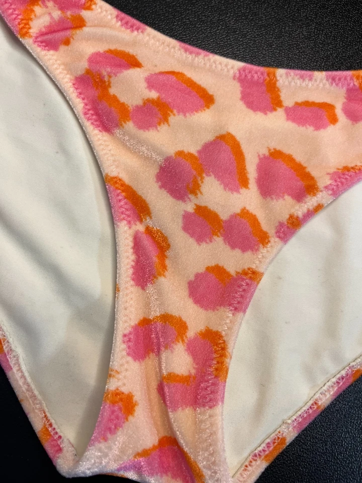 TRIANGL Womens Bikini Swim Bottom Size XXS Painted Pink Orange Abstract - Image 2 of 4