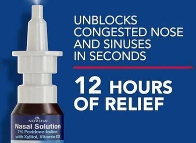 NOVEHA Nasal Solution Spray w/ Xylitol & Vitamin D3, Up to 12hr Freshness