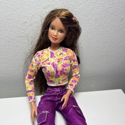 1990 Mattel Teresa Barbie Doll with Purple Pants & Purple Earrings
