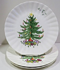 Blue Ridge Southern Potteries Vintage Hand Painted Christmas Tree Plates SET 3