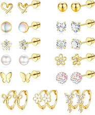 Hypoallergenic Surgical Stainless Steel Earrings for Girls Kids Jewelry - Screw