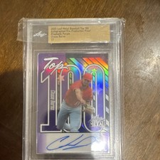 2025 Leaf Metal Chase Burns #T-CB2 Prismatic Purple Auto 1/1 Baseball Card