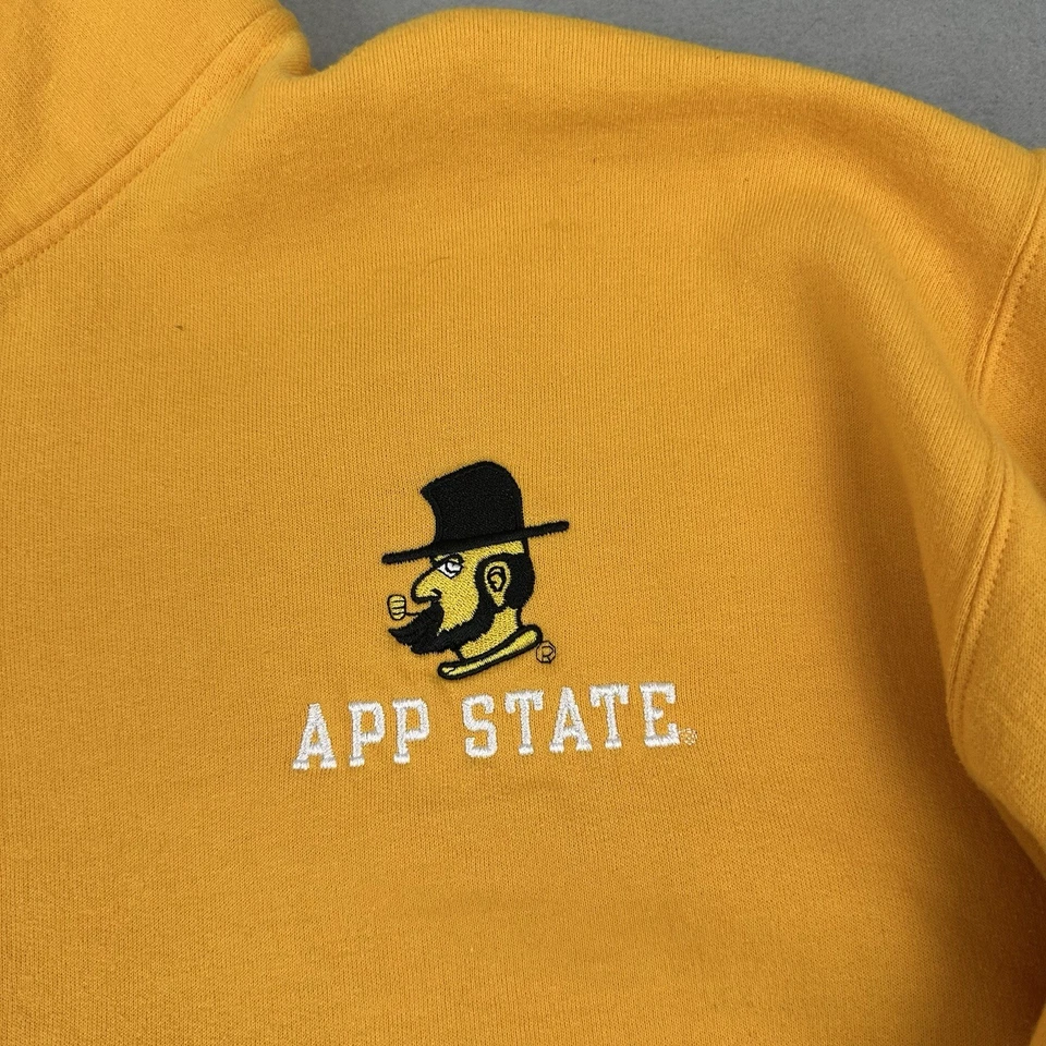 App State Mountaineers Suéter Hombres XL Amarillo 1/4 Cremallera Pullover Yosef Sudadera Foto 4 de 4