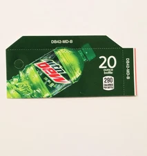 Dixie Narco & Vendo Vending Machine Drink Label Mountain Dew 20 Oz. Bottle 