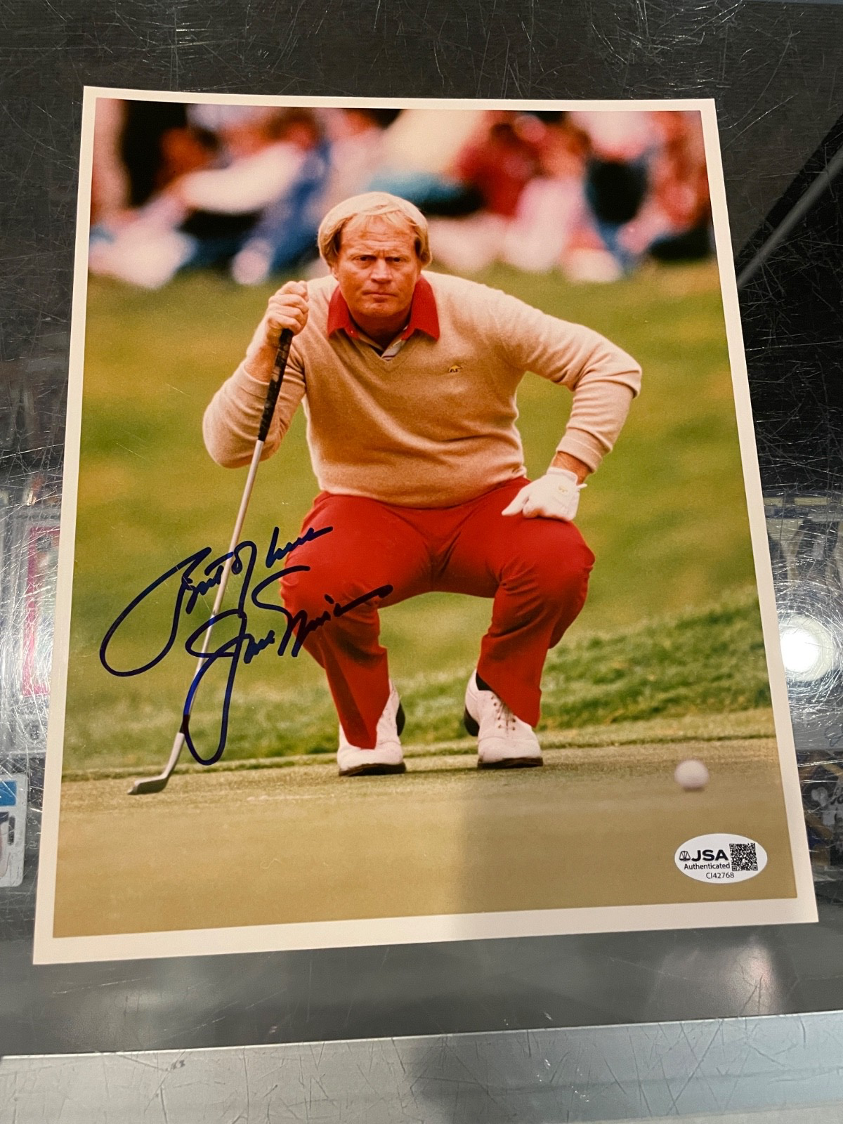 JACK NICKLAUS GOLF GREAT CHAMPION SIGNED 8X10 PHOTO JSA 