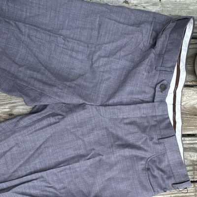 Canali Impeccabile Purple Wool Dress Pants 38R 38'' Waist Regular Fit