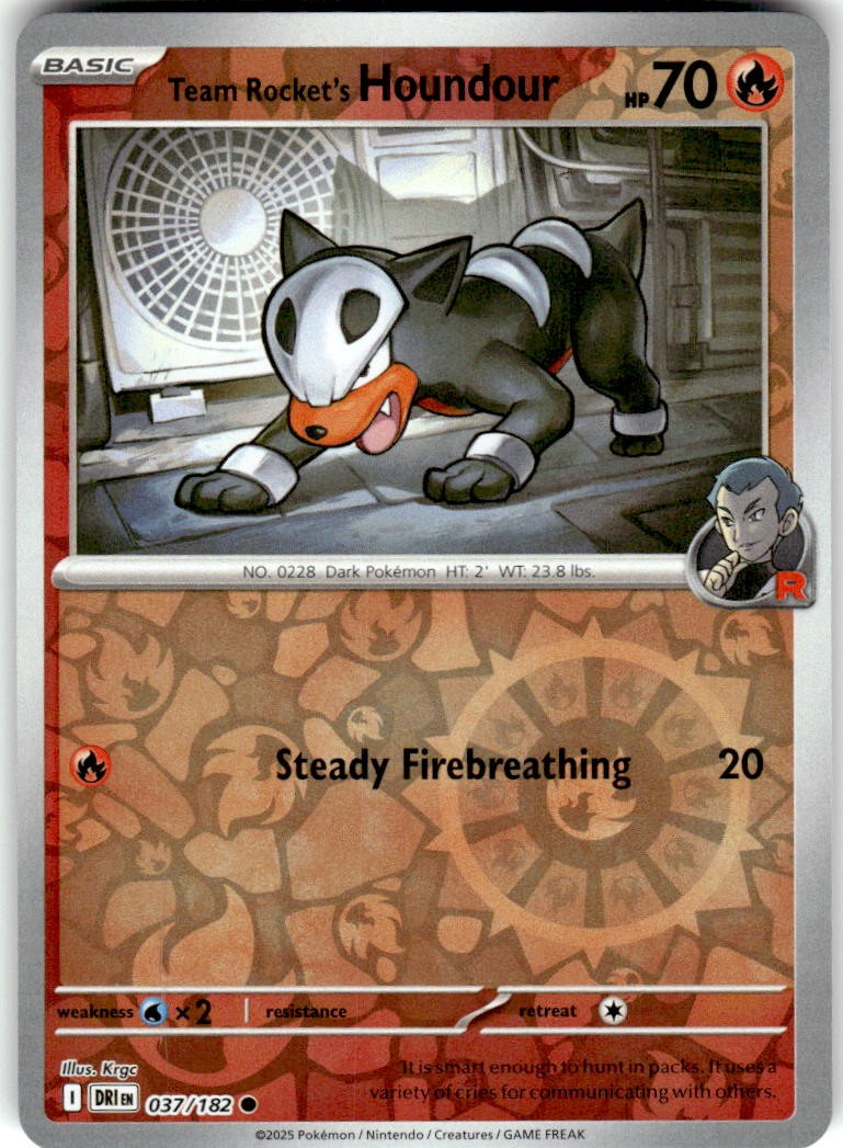 Team Rocket's Houndour 037/182 Common Destined Rivals Pokemon Reverse Holo NM/M