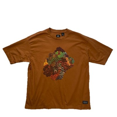 Levi s Herren Skate T-Shirt Orange Grafik Boxy Oversized Kurzarm Medium