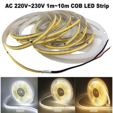 220V~230V COB Led Strip Light Flexible Tape Lights Home Kitchen Cabinet Lighting
