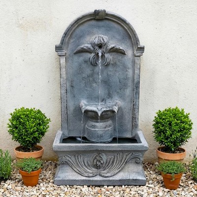 French-Inspired Reinforced Concrete Outdoor Water Fountain by Sunnydaze