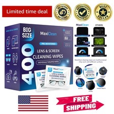 400 Unscented Lens Wipes - Streak-Free Cleansing for Glasses and Electronics