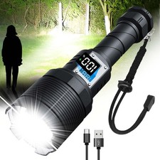 Rechargeable Flashlights MAX 200000 High Lumens,Super Bright 30W LED Flashlig...