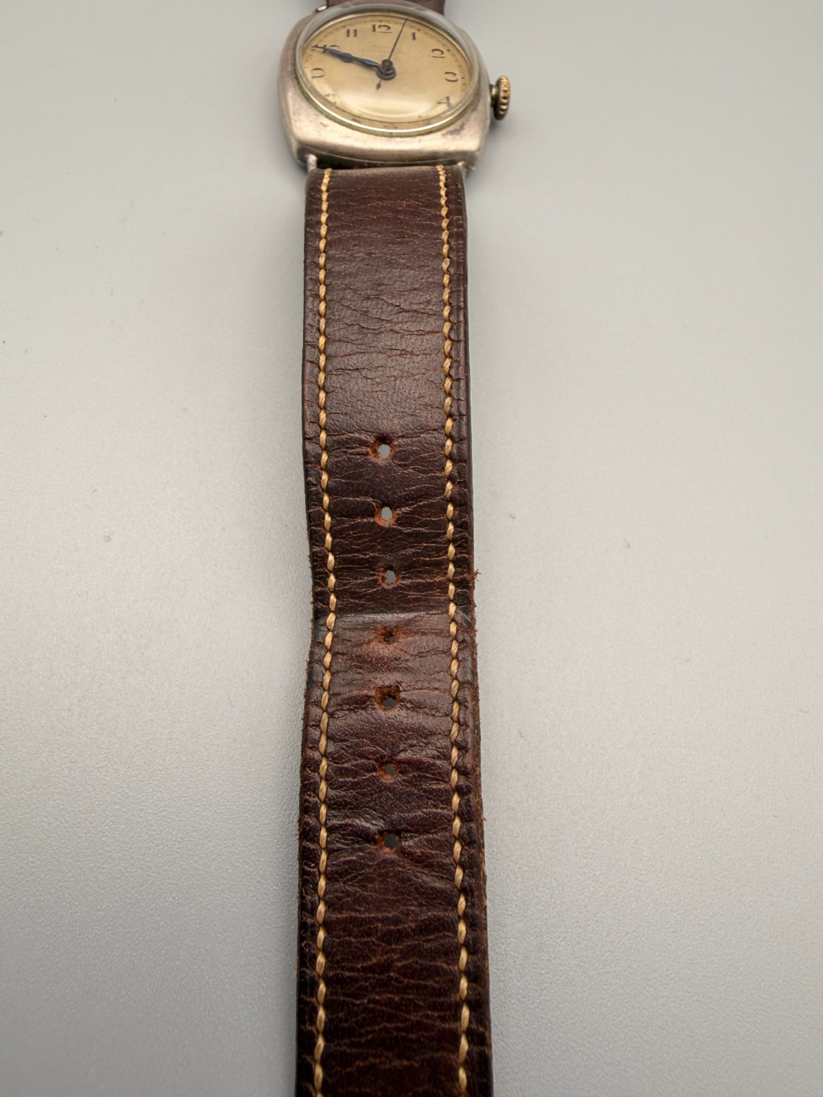 Antique Triple Signed Alpina Silver Watch