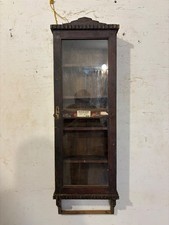Vintage Wooden Wall-Mounted Display Cabinet with Glass Door – Polo Glassworks