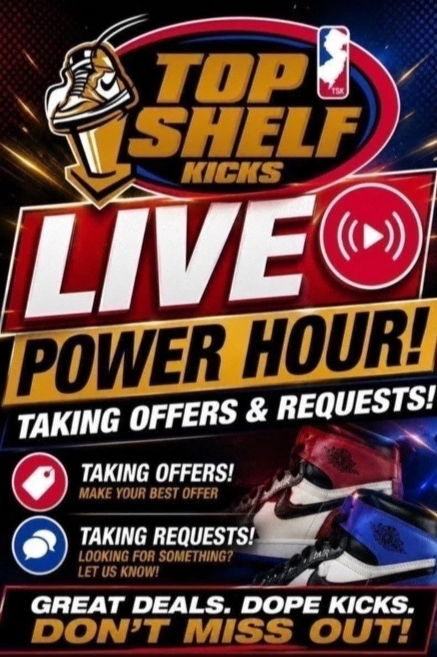 TOPSHELF KICKS LIVE. TAKING SNEAKER OFFERS & REQUESTS