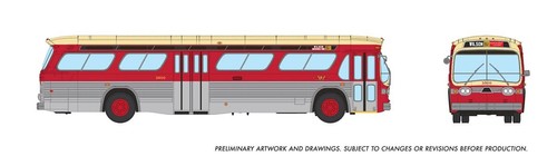 Autobús Rapido 751099 escala HO TTC granate y crema New Look Deluxe #3900 | Zustand: New