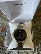 Nine West Women'S Floral Dial Smooth Strap Watch