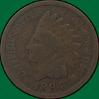 1894 Indian Head Cent Good G Coin #39691