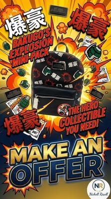 My Hero Academia Bakugo Mini Backpack Black Grenade Explosion NEW MHA Anime Bag