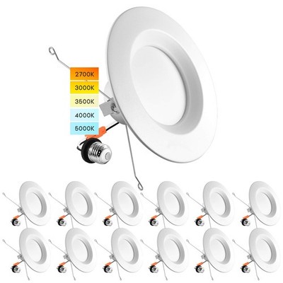 LED Recessed Retrofit Downlight 6 Inch 14W Dimmable 12 Pack LUXRITE 14W90W Color