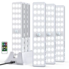 LED Closet Light with Charging Station, 6 Pcs 30LEDs 8'' Dimmer Rechargeable ...