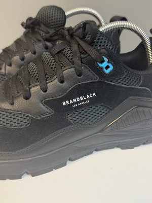 Brandblack Los Angeles Black Gray Mesh Low Top Grid Sneakers  display picture 1