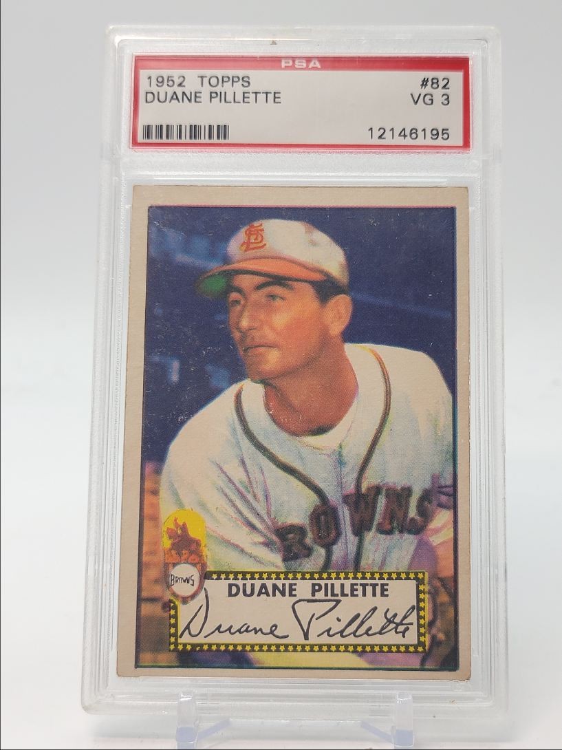 DUANE PILLETTE 1952 TOPPS BASEBALL BROWNS #82 PSA 3 Q0323