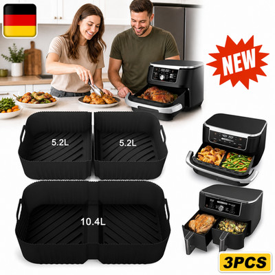 3-teilig Heißluftfritteuse Zubehör Silikonform wiederverwendbar für Ninja HOT