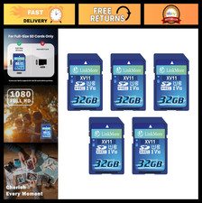 32GB SD Card 5-Pack, Full HD Video, UHS-I Class 10, 96MB/s Read Speed, Compatibl