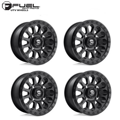 (4) 14X7 Fuel UTV D579 Vector Wheels Matte Black 4X137 +38 Offset 5.5'' Backspace