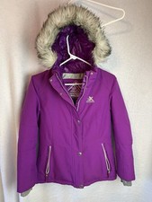 ZeroXposur Ski Jacket Coat Parka Purple Hooded Girls 14 Faux Fur Zip Pockets