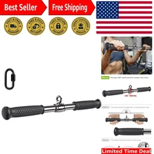 Versatile 18" Rotating Bar for Strength Training - Ideal for All Cable Machines