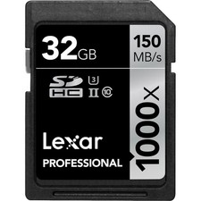 Lexar Professional 32GB SDHC UHS-II 1000x 150MB/s Class 10 U3 Camera Memory Card