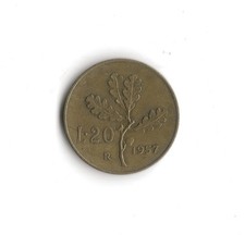 1957 Italy - 20 Lire - 118 - Bronzital - 3.6g