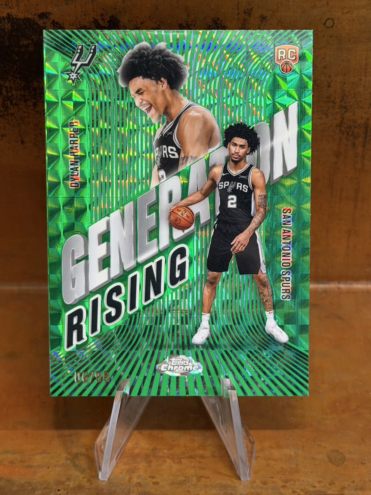 2025-26 Topps Chrome Generation Rising Dylan Harper RC Green Geometric /99 SP