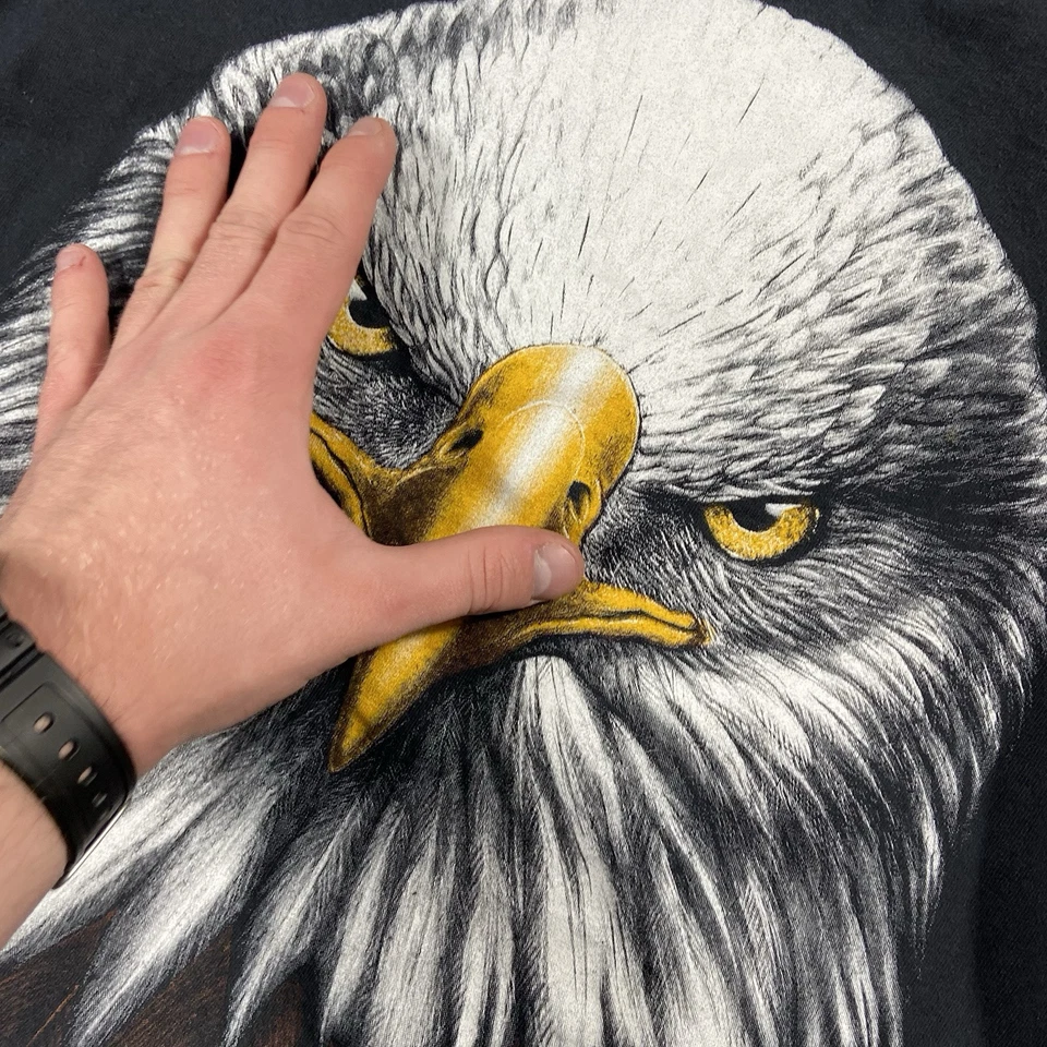 1993 Vintage Animal Eagle Made in USA T Shirt size XL Black - Image 4 of 4