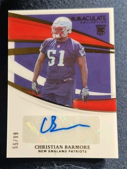 2021 Panini Immaculate Christian Barmore Rookie Auto /99 #160 RC Patriots